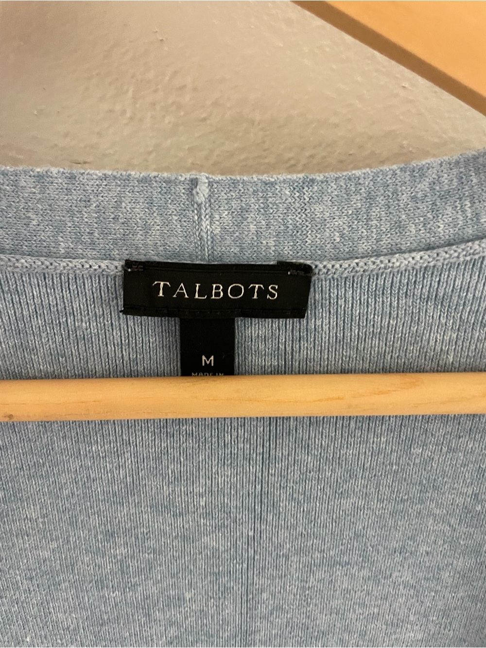 Talbots Light Blue Ribbed Open-Front Duster/Cardigan - Picture 4 of 5